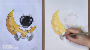 Урок рисования для детей. День Космонавтики. 12 апреля. Рисунок карандашом. Часть 2