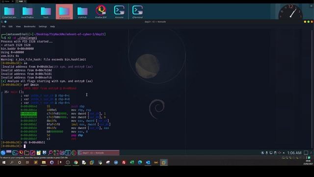 Reverse Engineering with Radare2 | TryHackMe Reverse-Elf-ineering Advent of Cyber смотреть онлайн