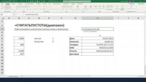 12. Функция =СЧИТАТЬПУСТОТЫ()