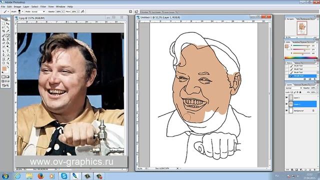 Компьютерные шаржи в Adobe Photoshop смотреть онлайн