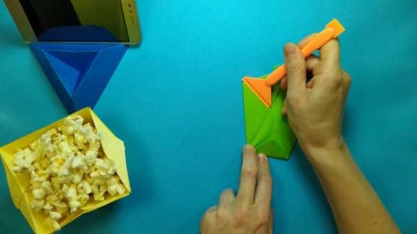ORIGAMI POPCORN BOX ОРІГАМІ КОРОБОЧКА ДЛЯ ПОПКОРНУ