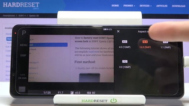 Как изменить соотношение сторон в ручном режиме камеры на телефоне SONY Xperia 1 Mark III? смотреть онлайн