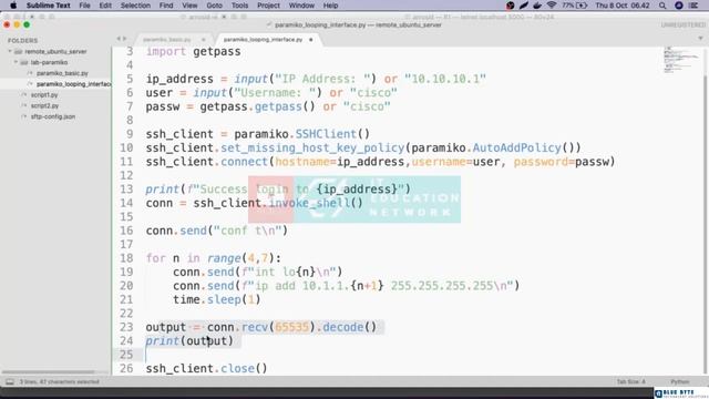 Networking Tutorial with Cisco CCNA 200-301 - 116 - Network Automation - Looping configure interfac смотреть онлайн