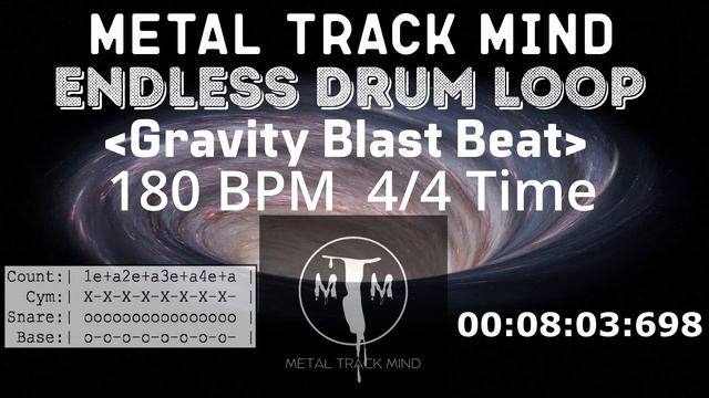 Endless Gravity Blast Beat Drum Loop 4/4 Time 180 BPM смотреть онлайн