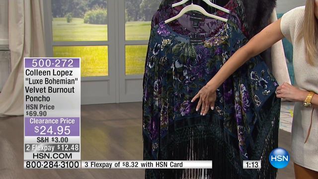 Colleen Lopez "Luxe Bohemian" Velvet Burnout Poncho смотреть онлайн