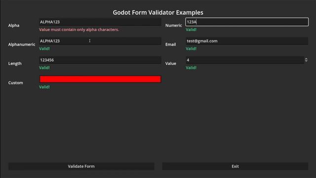 Godot Form Validator смотреть онлайн