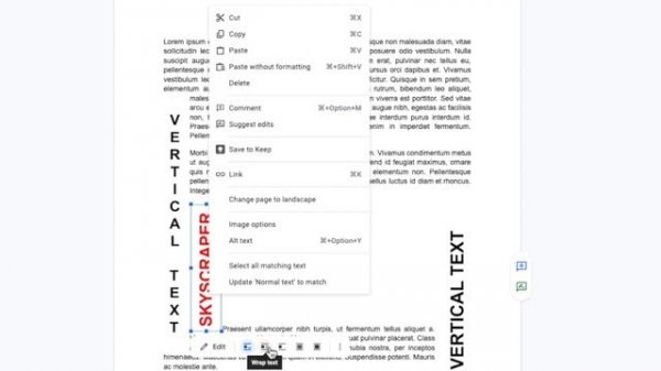 How to add vertical text and rotate text 90 degrees in Google Docs #GoogleDocs