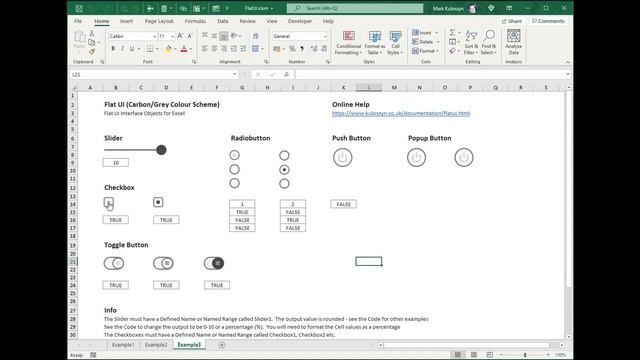 Flat UI Interface Objects for Excel Spreadsheets Slider, Toggle, Radiobuttons & Checkboxes смотреть онлайн