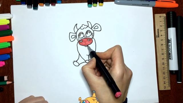 Как нарисовать быка поэтапно символ 2021 года / Рисуем символ 2021 года/How to Draw a bull смотреть онлайн