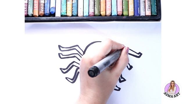 How To Draw Spider | Easy Drawing For Kids | Asma Art смотреть онлайн