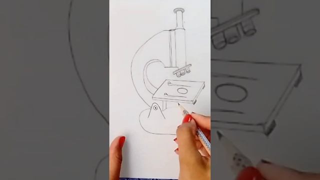Easy and step by step microscope diagram|How to draw microscope easily|Microscope drawing смотреть онлайн