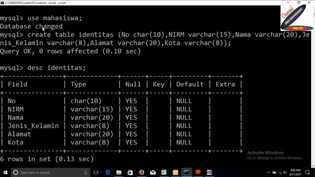 Membuat Table Pada MySql CMD смотреть онлайн