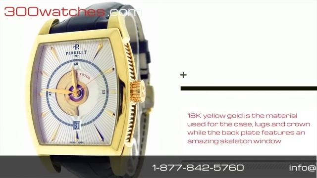 Perrelet A3008/1 Double Rotor 18K Yellow Gold Automatic Date Watch смотреть онлайн
