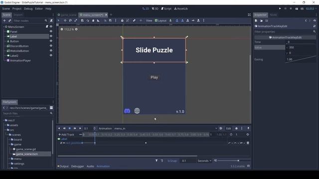 Part 5 - Animated Main Menu | 2D Slide Puzzle Tutorial | Godot смотреть онлайн