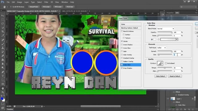 Photoshop Tutorials - How to Design Tarpaulin 9th Birthday ( MineCraft ) by Ariel Lutap смотреть онлайн