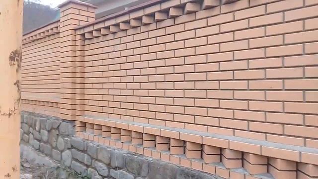 Забор с облицовачного кирпича моя работа смотреть онлайн