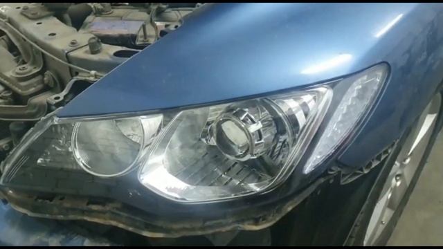 Honda Civic Детейлинг фар, установка Bi-Led линз смотреть онлайн