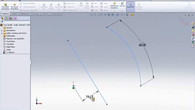 Как измерить дугу на эскизе в SolidWorks (Tips and Trics 4/10) смотреть онлайн