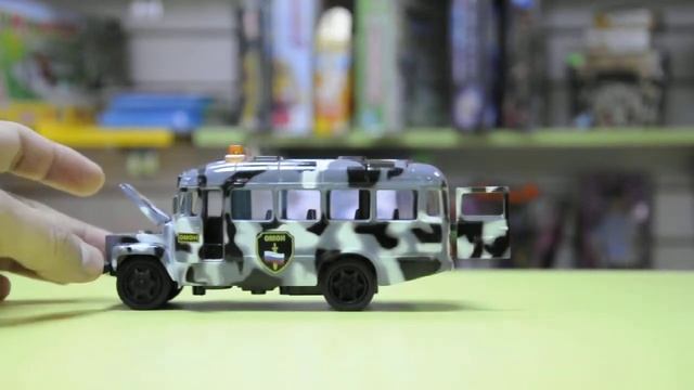 Технопарк 135802 Автобус КАВЗ 3976 модель автомобиля масштаб 1:43 металл, пластмасса смотреть онлайн