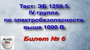 Электробезопасность IV группа выше 1000 В