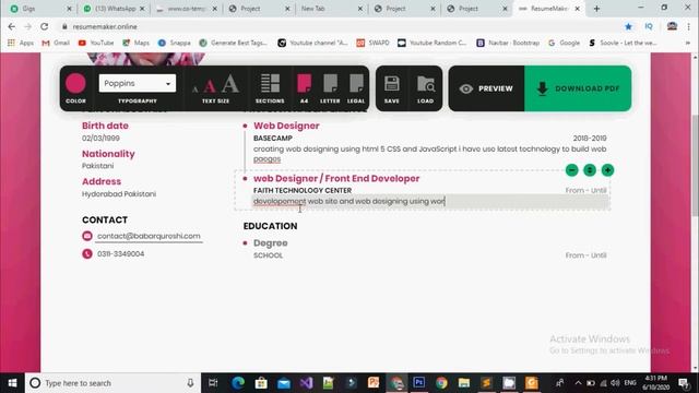 How to make Professional Resume for Web Developer | CV for Front End Developer| смотреть онлайн
