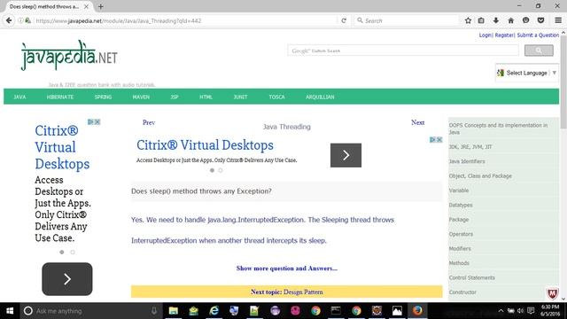 Does sleep() method throws any Exception?
- javapedia.net смотреть онлайн