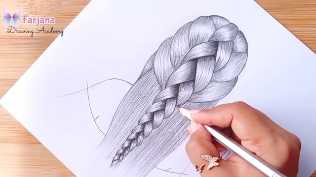 Easy way to draw a girl with beautiful hairstyle | Pencil sketch for beginners | How to draw braid смотреть онлайн