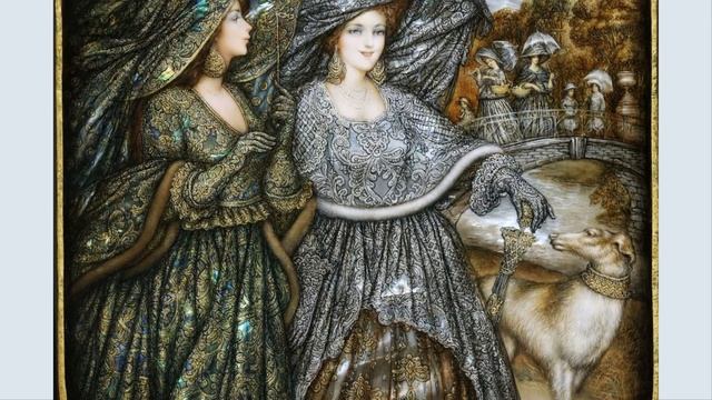 Лаковая миниатюра ФЕДОСКИНО / Дремлют плакучие ивы смотреть онлайн