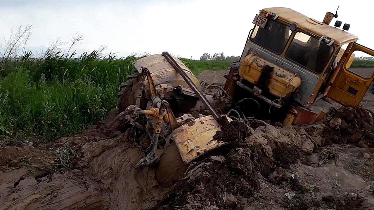 Русская техника. Трактора К-700, К-701, К-744, Т-40 на бездорожье. смотреть онлайн