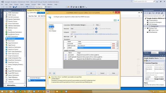 Connect and Import Google Analytics data ? into SQL Server with COZYROC SSIS+ REST framework. смотреть онлайн