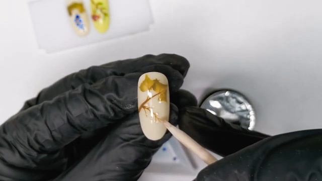 Китайская роспись + стразы = красивая ветвь с ягодами. Осенний дизайн за 2 минуты! смотреть онлайн