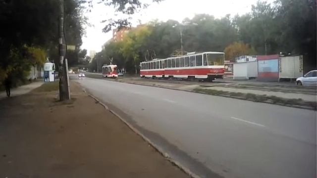 Трамвай Tatra T6B5SU СМЕ 1049+1050 и БКМ-62103 смотреть онлайн
