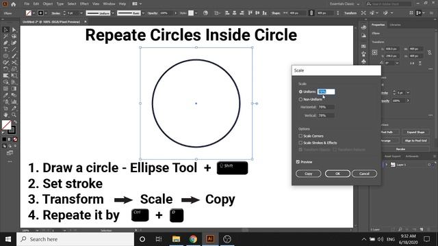 How To Draw Circles Inside Circle In Adobe Illustrator 2020 | Repeate Shapes | Quick Tutorials смотреть онлайн
