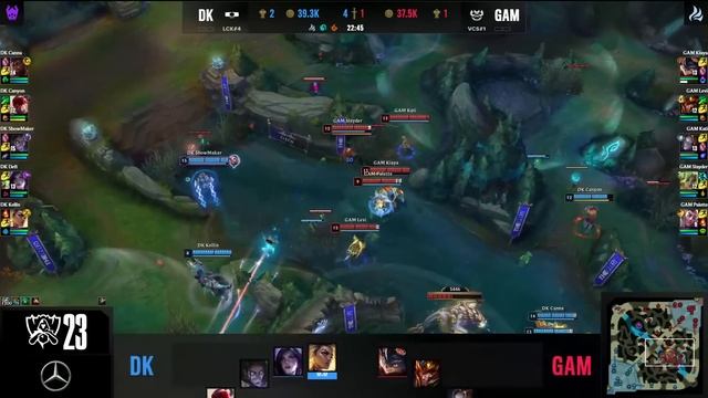 DK Vs GAM Highlights Game 1 R4 Worlds Main Event 2023 Dplus KIA Vs GAM Esports By Onivia