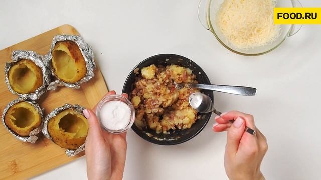 Фаршированный картофель в духовке | Рецепты Food.ru смотреть онлайн