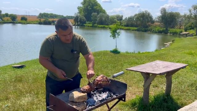 Рыбалка /Сочный Шашлык / Вкусный обед на свежем воздухе. Мясо на вертеле / АСМР / Баранина рецепт смотреть онлайн