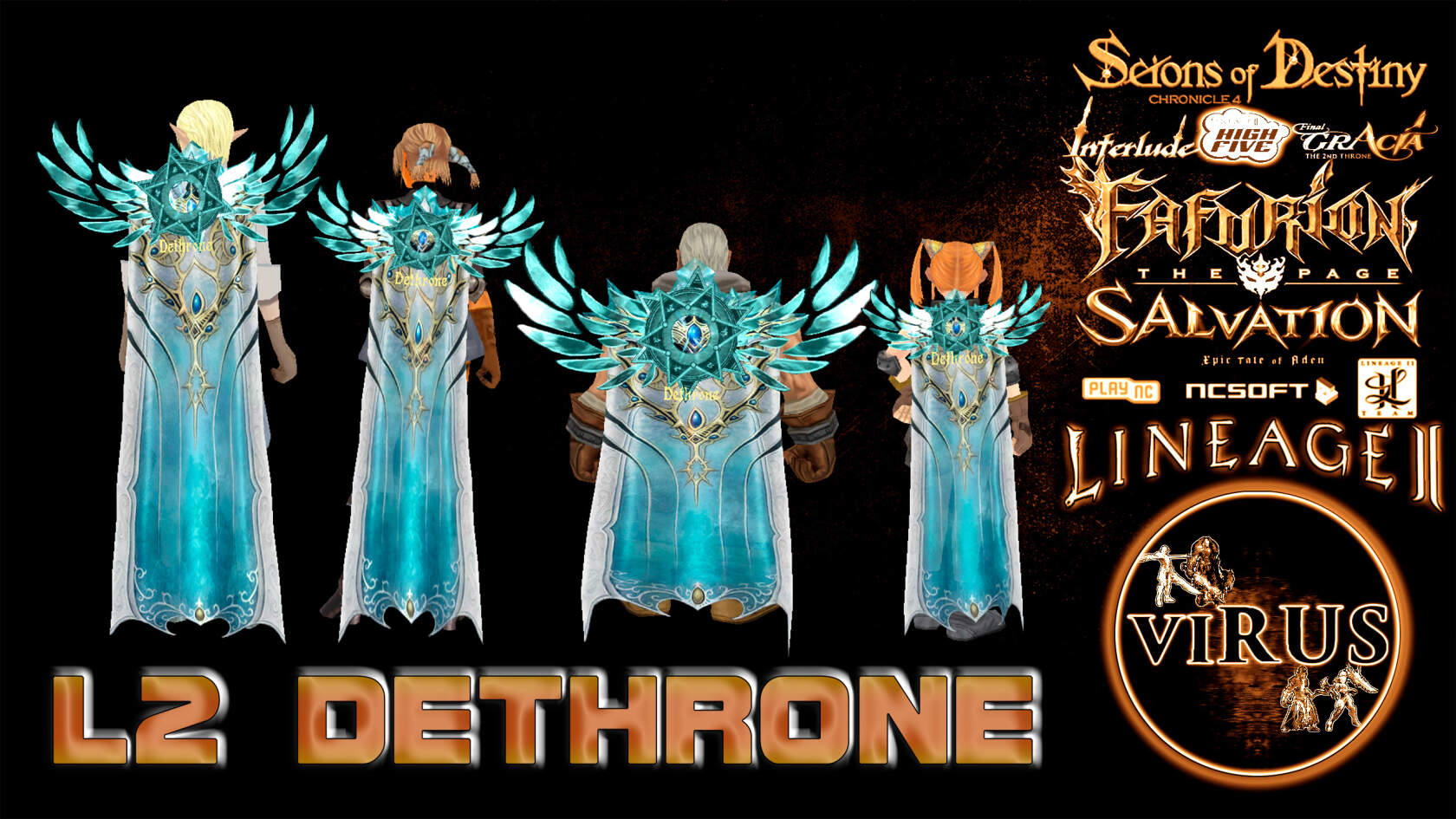 Cloak with Wings for www.Dethrone.Games server. LINEAGE II-Interlude ◄√i®uS► смотреть онлайн