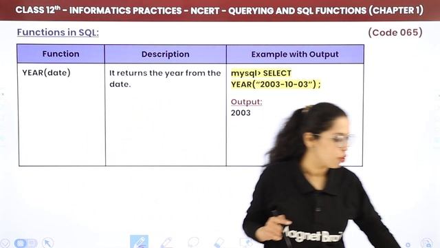 Functions in SQL - Date and Time Functions | Class 12 Informatics Practices Chapter 1 (2022-23) смотреть онлайн
