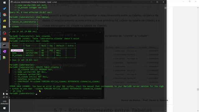A17 DB1 PROGRAMANDO SQL NO PROMPT CRIANDO FAMILIAS DE TABELAS RELACIONADAS смотреть онлайн