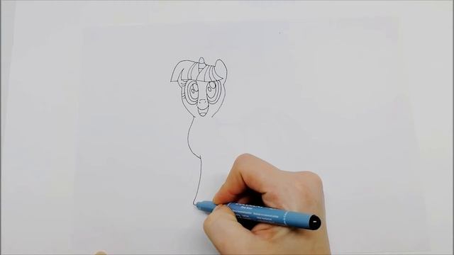 Рисуем радужную пони искорку Твайлайт Спаркл / draw a my little Pony Twilight Sparkle смотреть онлайн