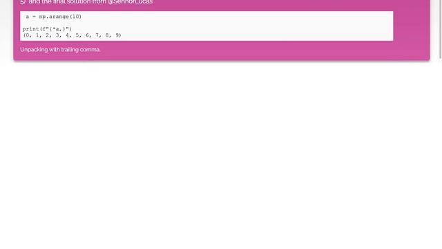 f-string syntax for unpacking a list with brace suppression смотреть онлайн