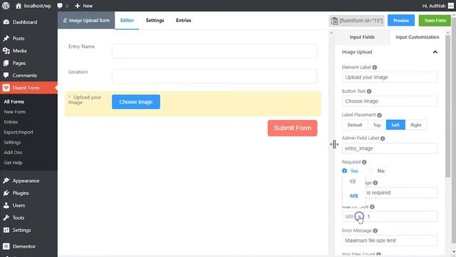 Image Upload Input Field in WP Fluent Form WordPress Plugin смотреть онлайн