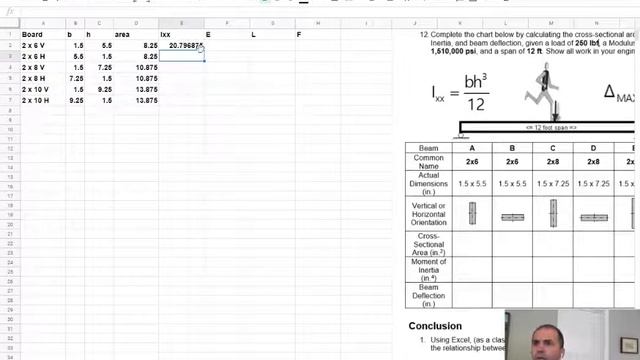 Beam Deflection Spreadsheet смотреть онлайн