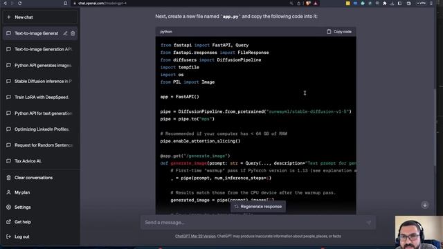 Deploy Stable Diffusion with FastAPI using ChatGPT смотреть онлайн