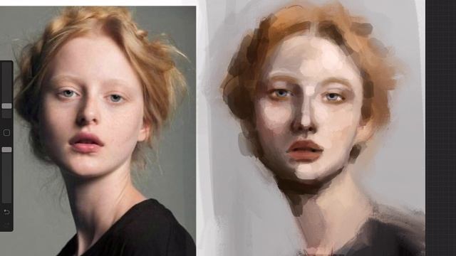 Рисую портрет девушки по фото референсу и комментариую на iPad Pro в Procreate, процесс рисования смотреть онлайн