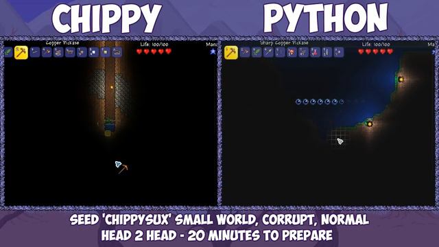 ONLY ONE SURVIVES - PythonGB vs. ChippyGaming Seed Race - Terraria 1.3.4 Update смотреть онлайн