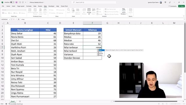 8 Rumus Statistik di Excel yang Lo Wajib Bisa! смотреть онлайн