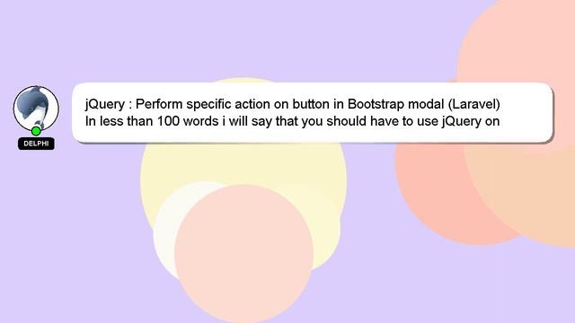 jQuery : Perform specific action on button in Bootstrap modal (Laravel) смотреть онлайн