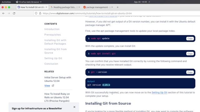 Installing Git on Ubuntu 20.04 смотреть онлайн