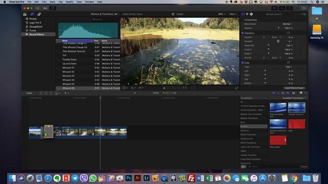 ЗВУКОВЫЕ ЭФФЕКТЫ ДЛЯ ПЕРЕХОДОВ В FINAL CUT PRO X (SOUND EFFECTS FOR TRANSITIONS IN FCPX) смотреть онлайн